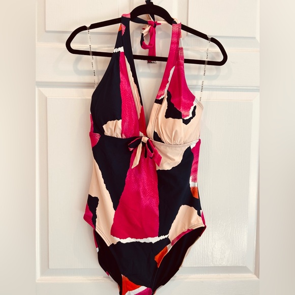 DKNY Pink and navy One-Piece Swimsuit NWT - Picture 3 of 9